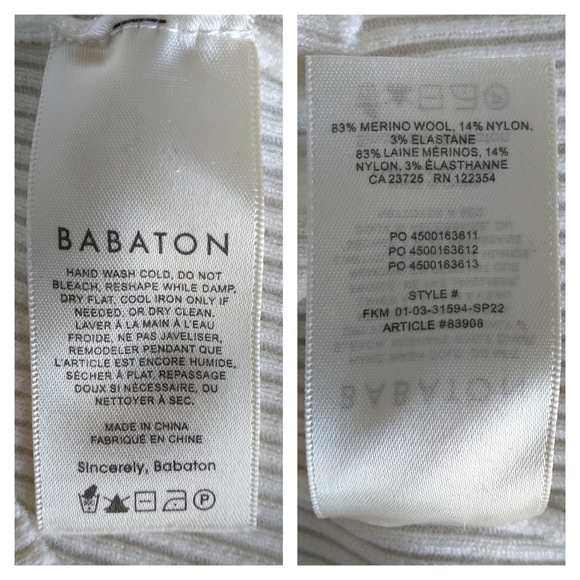 Aritzia Babaton Mcsweeney V Neck Ribbed Polo Sweater - Picture 7 of 7